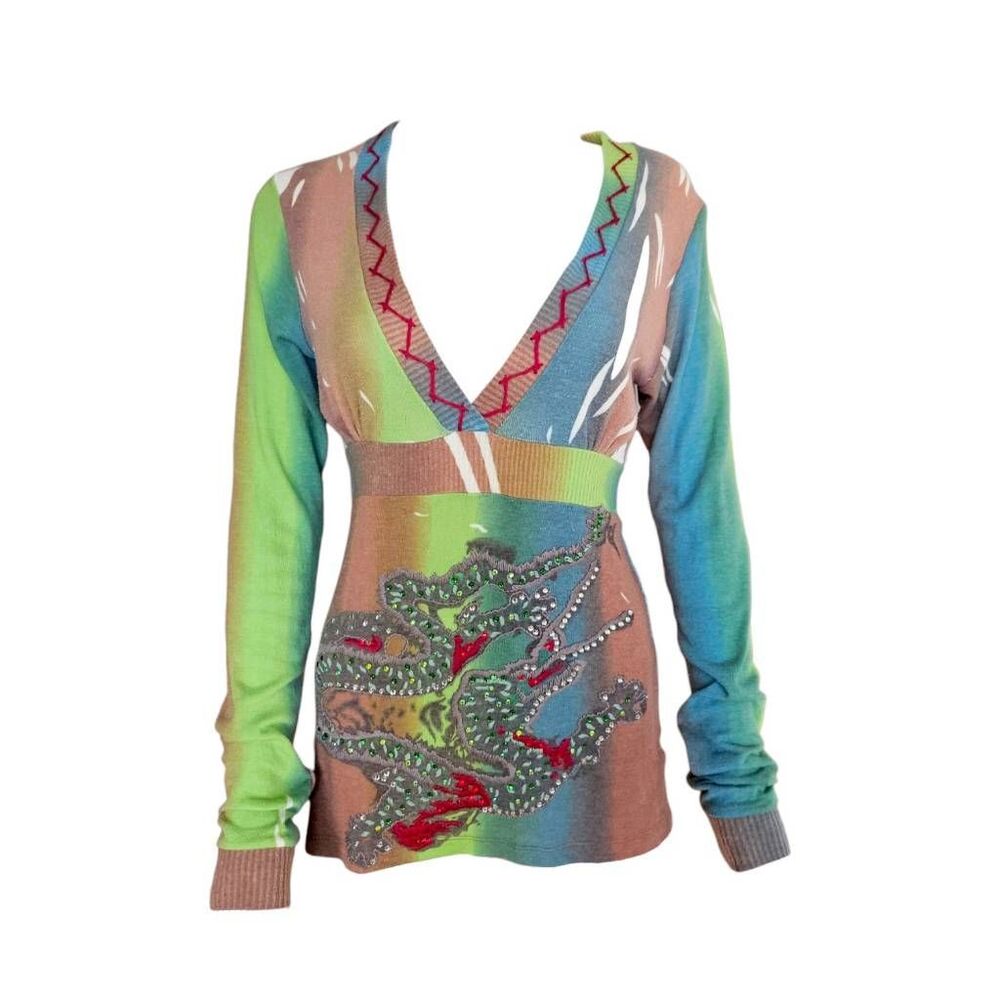 y2k vintage spy zone embroidered babydoll top